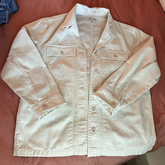 NWOT Madewell Drakefield Shirt-Jacket in Ecru - Picture 4 of 10